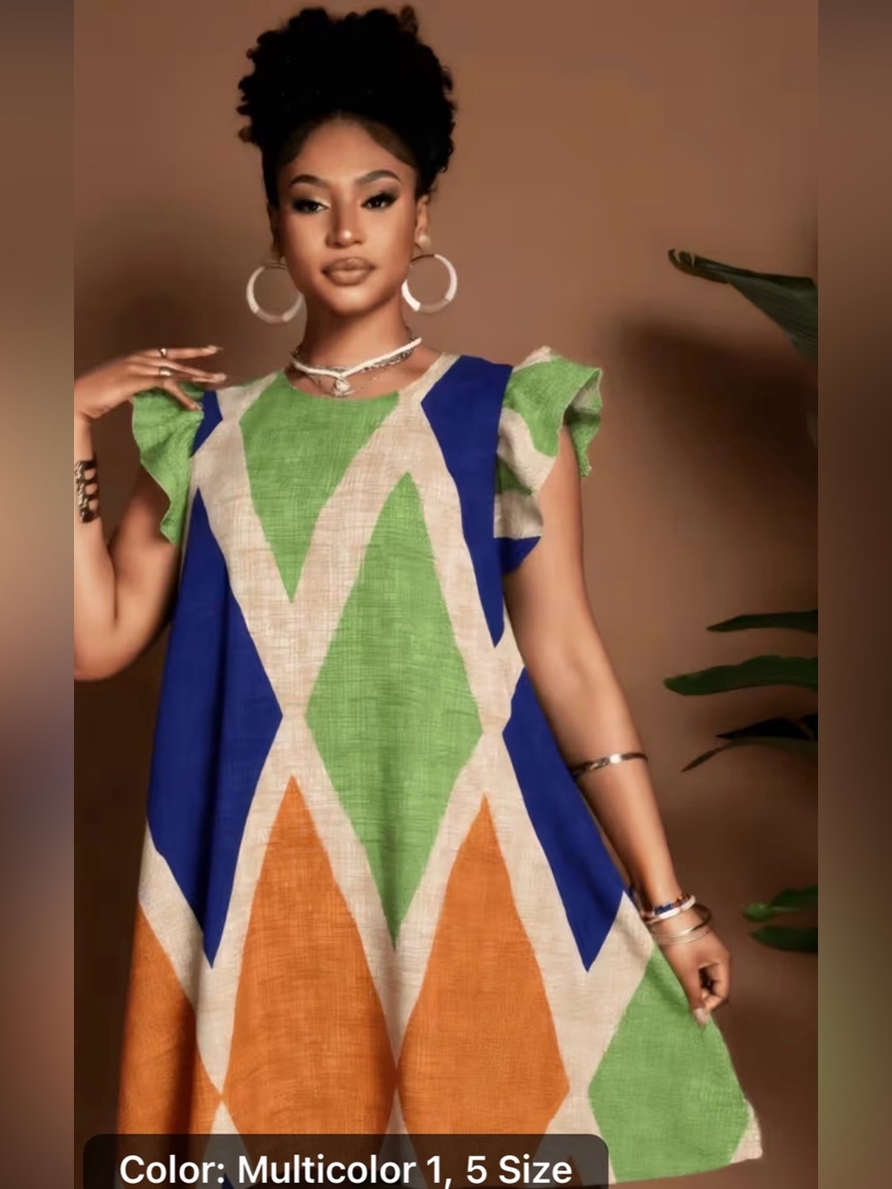 Polychrome Geometric A-Line Dress - Women